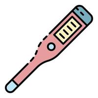 Electronic thermometer icon color outline vector