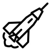 Space rocket icon, outline style vector