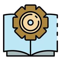 Interactive book learning icon color outline vector