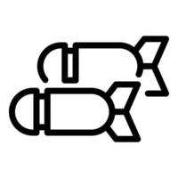 Bomb warheads in the air icon, outline style vector