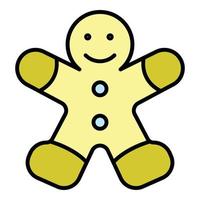 Gingerbread man icon color outline vector