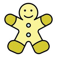 Gingerbread man icon color outline vector