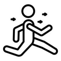 Run rehabilitation icon, outline style vector