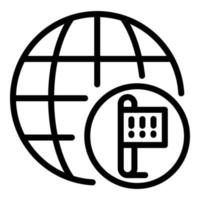 Global location protest icon, outline style vector