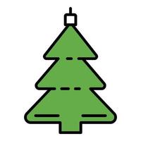 Fir tree toy icon color outline vector