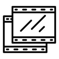 Video editing icon, outline style vector