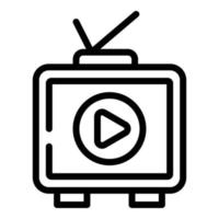 icono de televisor interactivo, estilo de contorno vector