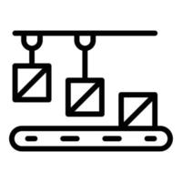 Output products icon outline vector. Factory process vector