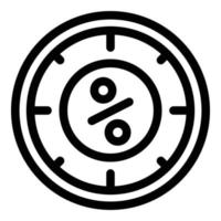 Clock percent shop icon, outline style vector