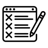 Web to do list icon, outline style vector