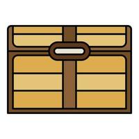 Closed dower chest icon color outline vector