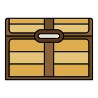 Closed dower chest icon color outline vector