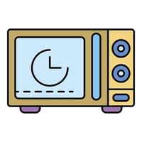 Microwave timer icon color outline vector