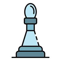 vector de esquema de color de icono de obispo de ajedrez táctico