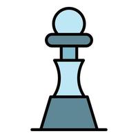 Chess pawn piece icon color outline vector