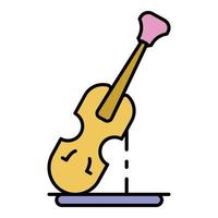 Violin statue icon color outline vector