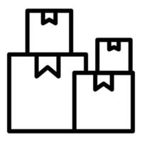 Factory boxes icon outline vector. Distribution storage vector