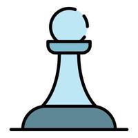 Chess pawn element icon color outline vector