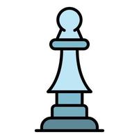 Chess bishop icon color outline vector