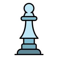 Chess bishop icon color outline vector