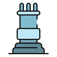 Rook chess piece icon color outline vector