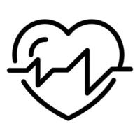 Healthy heartbeat icon outline vector. Heart beat vector