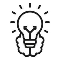 Idea bulb brain icon outline vector. Creative lightbulb vector