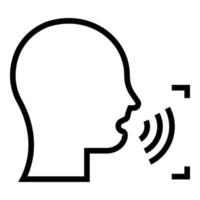 Speech scanning icon outline vector. Voice recognition vector