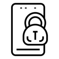 Locked phone icon outline vector. Lock access vector