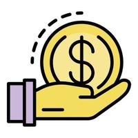 Bribery money fraud icon color outline vector