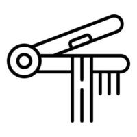 vector de contorno de icono de planchado de cabello. plancha de hierro