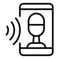 Voice recognition icon outline vector. Speech command vector