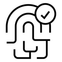 Fingerprint valid icon outline vector. Biometric id vector