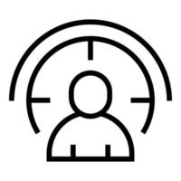 Face scanning icon outline vector. Scan recognition vector