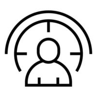 Face scanning icon outline vector. Scan recognition vector