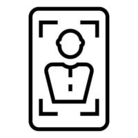 Face authorization icon outline vector. Biometric recognition vector