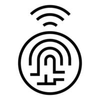 Digital fingerprint icon outline vector. Biometric identity vector