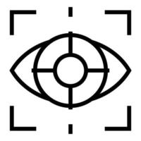 vector de contorno de icono de escaneo ocular. escanear la visión