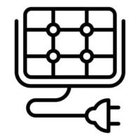 Solar panel plug icon outline vector. House energy vector