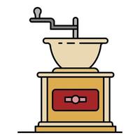 Coffee grinder icon color outline vector