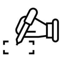 Handwriting scan icon outline vector. Face recognition vector