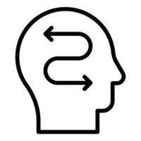 Mind concentration icon outline vector. Control head vector