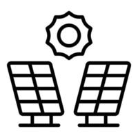 Sun panel icon outline vector. Solar energy vector