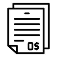 Course contract icon outline vector. Document form vector