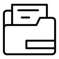 Paper folder icon outline vector. File document vector