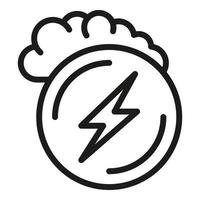 Bolt memory icon outline vector. Flash brain vector