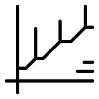 vector de esquema de icono de gráfico de finanzas. tabla de datos