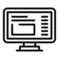Pc monitor icon outline vector. Computer screen vector