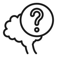 Brain doubt icon outline vector. Question head vector