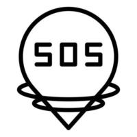 Sos location icon outline vector. Emergency call vector